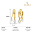 CLARA 925 Sterling Silver Drops Hoop Bali Earrings 