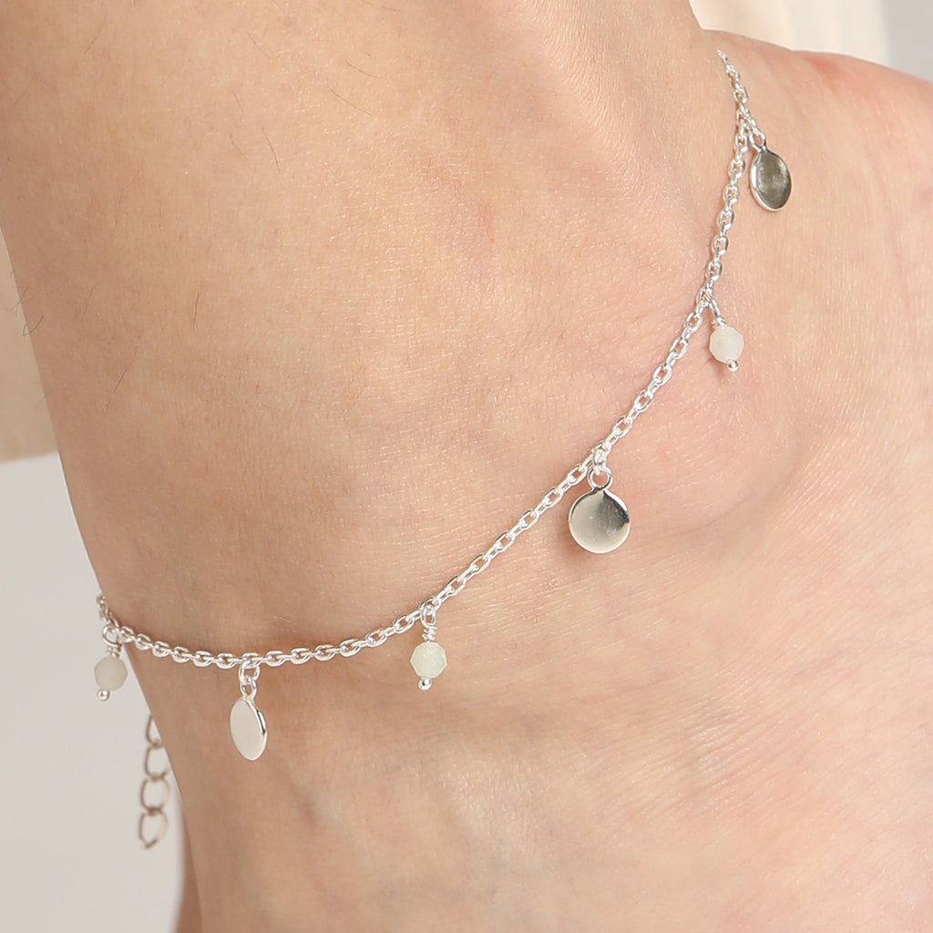 CLARA 925 Sterling Silver Azrah Anklet Payal ( Single ) Adjustable Chain Gift for Women and Girls