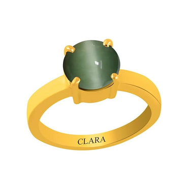 Certified Cats' Eye Lehsuniya Prongs Panchdhatu Ring 3.9cts or 4.25ratti