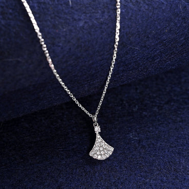 Silver Ginkgo Leaf Pendant Chain  