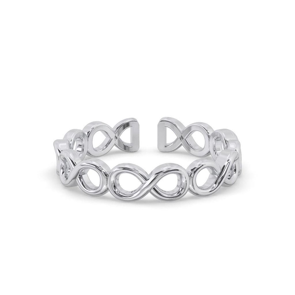 CLARA Pure 925 Sterling Silver Infinity Finger Ring 