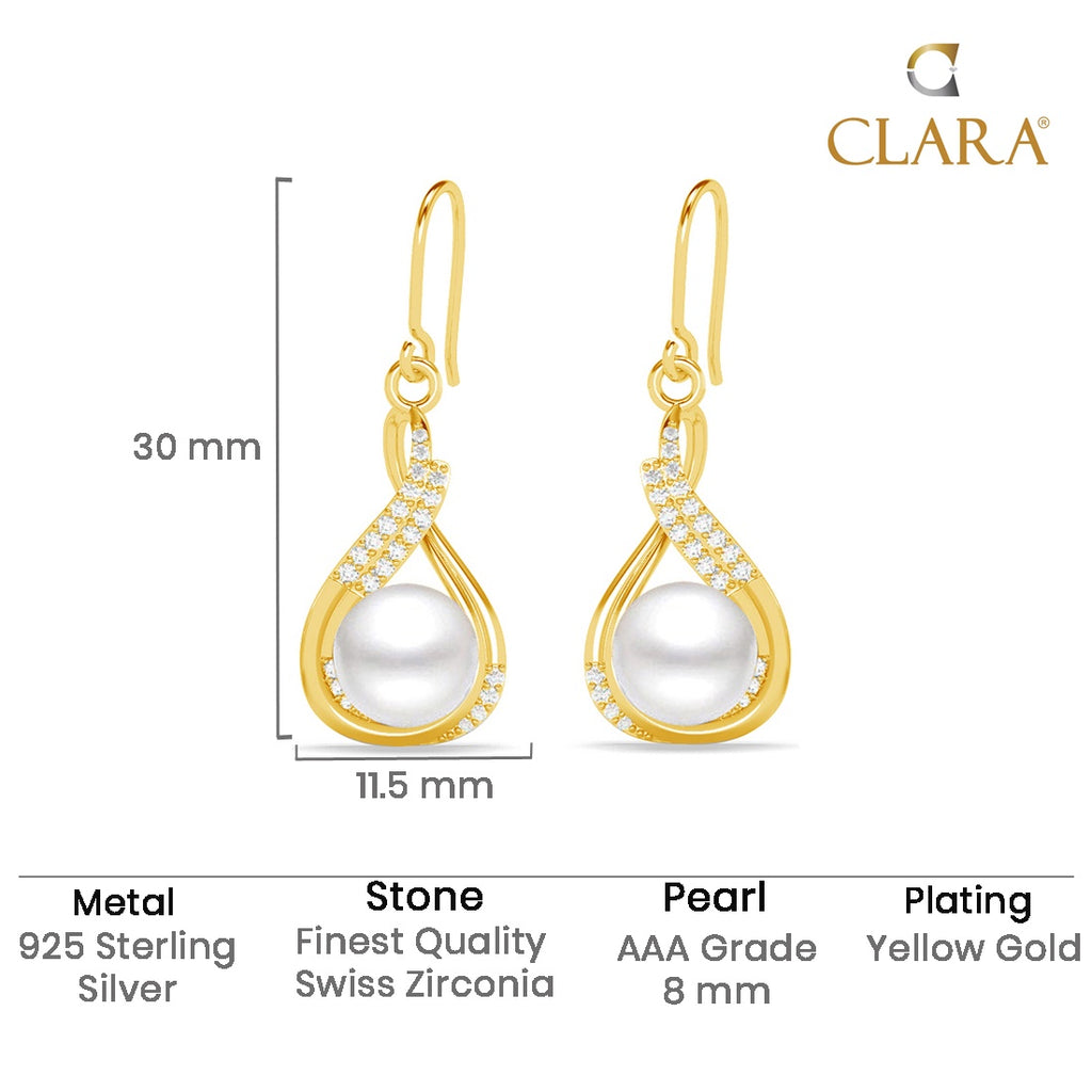 Silver Esin Real Pearl Drop Earrings