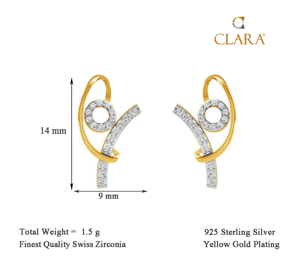 CLARA 925 Sterling Silver Zion Earrings with Screw Back 