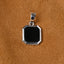 Silver Black Onyx Men Pendant Necklace with Chain or without Chain