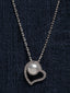 Clara 92.5 Sterling Silver Heart Shape Real Pearl Pendant with Chain Gift for Women and Girls
