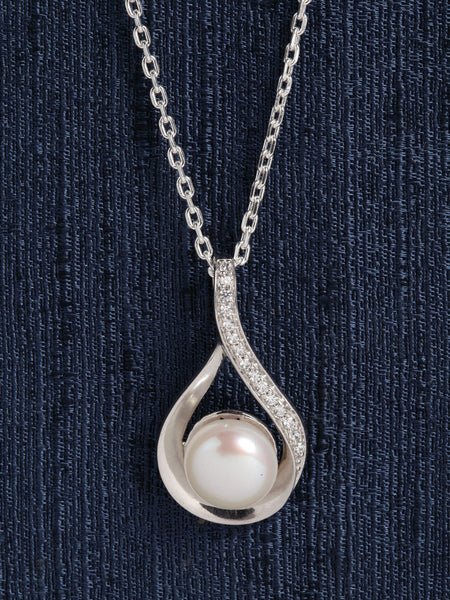 The Girl with order the Pearl Necklace - Mexican Silver, Pearl Necklace, Organic Pearl, Abstract Silver Necklace