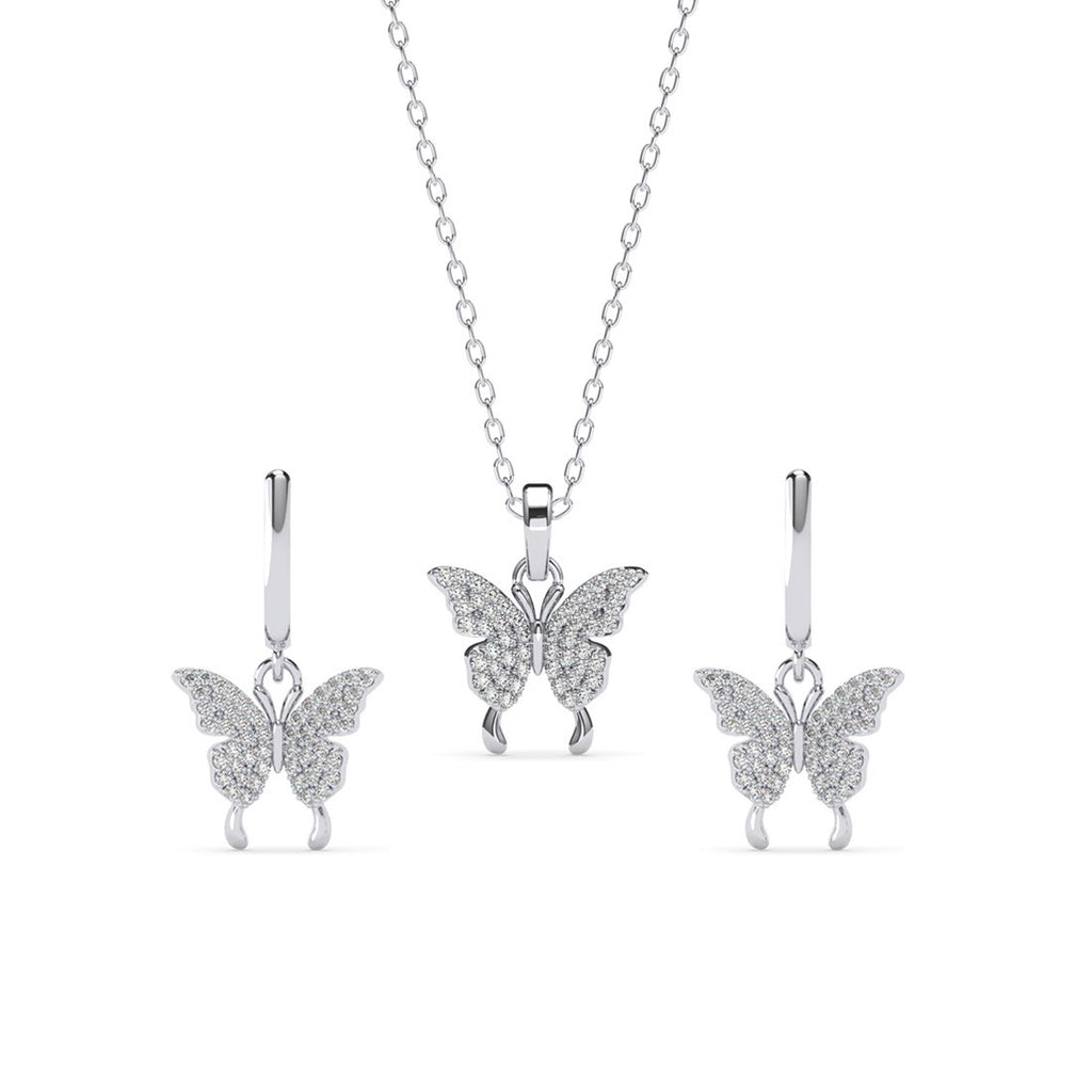 Silver Fia Butterfly Jewellery Set  