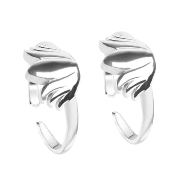 CLARA 925 Sterling Silver Lotus Toe Rings Pair 