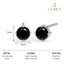 CLARA 925 Sterling Silver Black Studs Earrings Gift for Kids Girls 