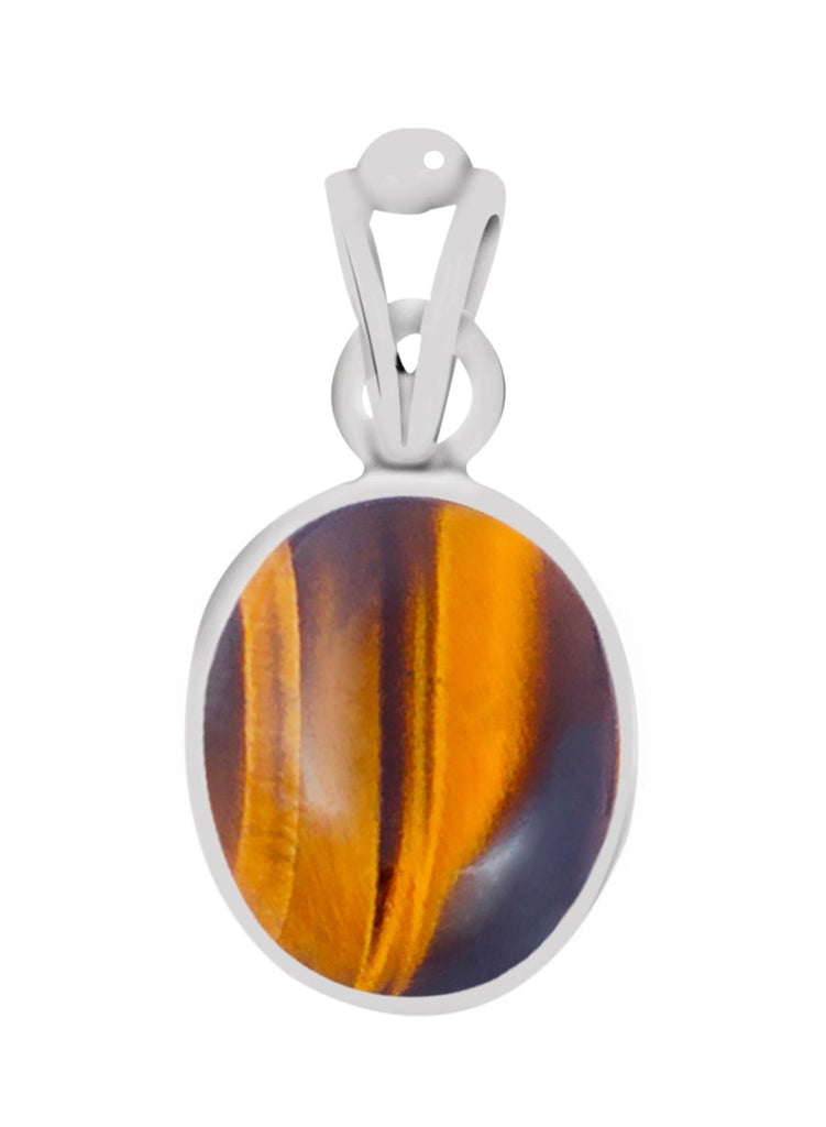 Certified Tiger Eye Silver Pendant 7.5cts or 8.25ratti