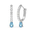 CLARA 925 Sterling Silver Sky Blue Hoop Bali Earrings 