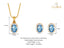 CLARA 925 Sterling Silver Blue Pendant Earring Chain Jewellery Set 