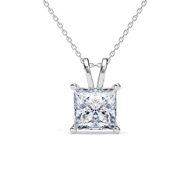 Silver Russo Square Solitaire Pendant Chain
