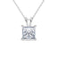 Silver Russo Square Solitaire Pendant Chain 