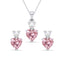 Silver Two Hearts Jewellery Set