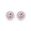 Silver Tove Pink Solitaire Stud Earrings