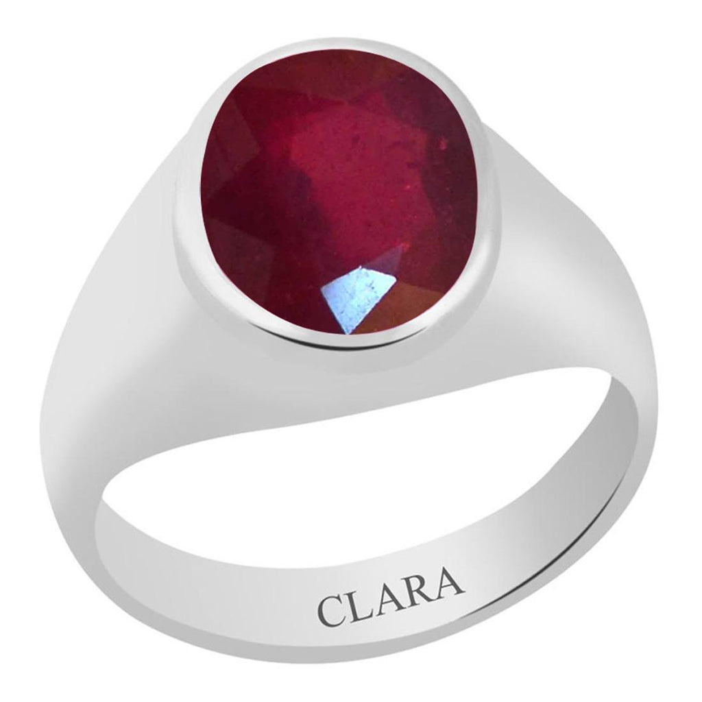 Certified Ruby Manik Bold Silver Ring 8.3cts or 9.25ratti