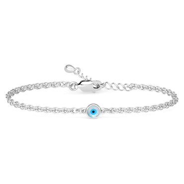 CLARA 925 Pure Silver Evil Eye Chain Bracelet
