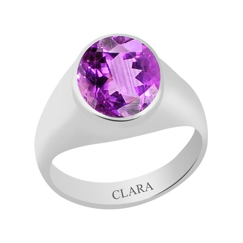 Certified Amethyst (Katela) Bold Silver Ring 9.3cts or 10.25ratti