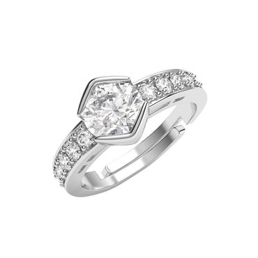 Silver Willa Solitaire Office Wear Ring