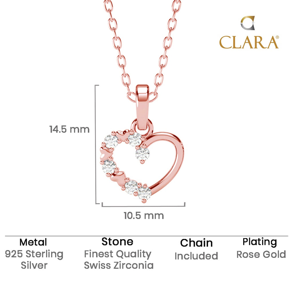 Silver Valentine Heart Pendant Chain