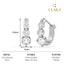 CLARA 925 Sterling Silver 3 stones Hoop and Huggies Bali Earrings 