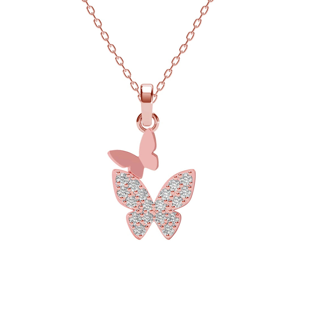 Silver Fairy Butterfly Pendant Chain  