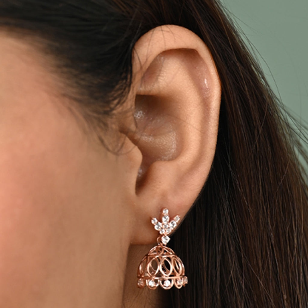 Silver Veda Jhumki Earrings