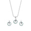 CLARA 925 Sterling Silver Verde Pendant Earring Chain Jewellery Set 