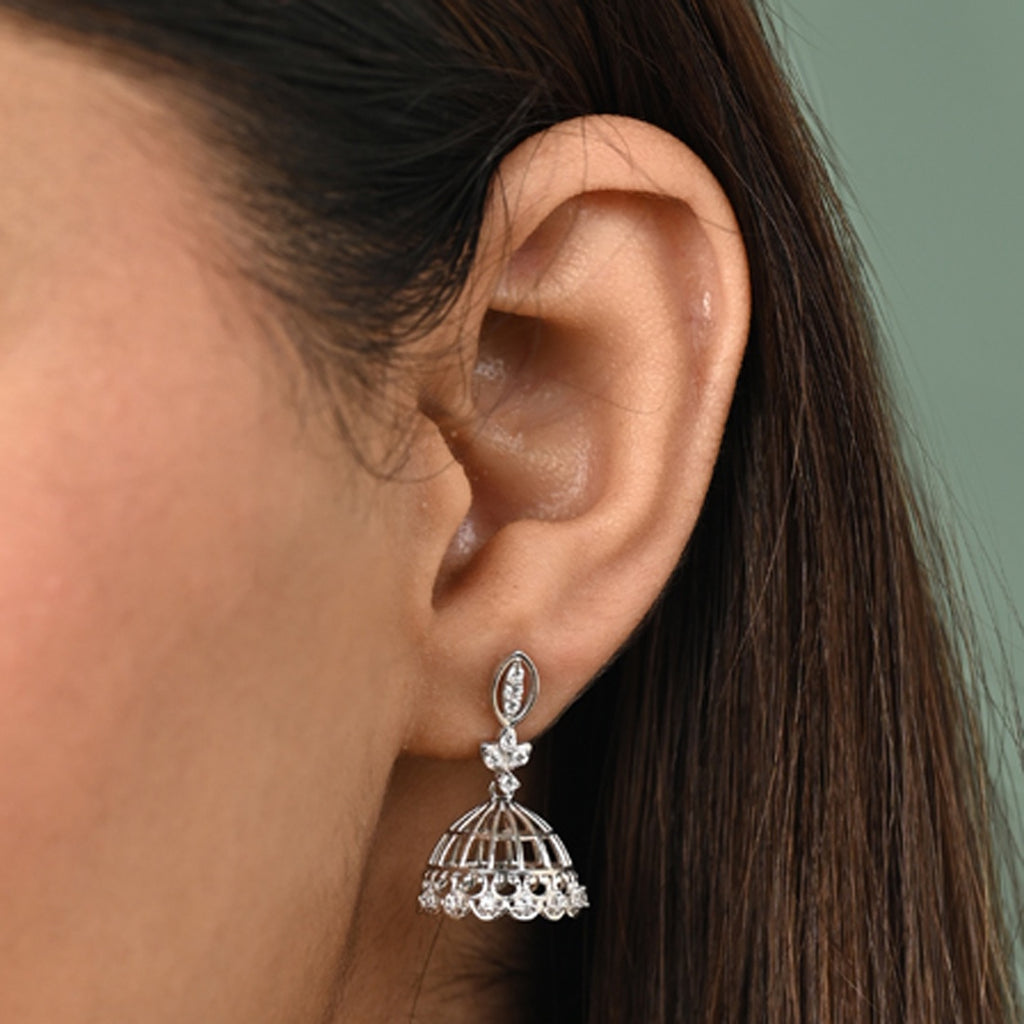 Silver Iyla Jhumki Earrings