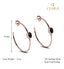 CLARA 925 Sterling Silver Black onyx Hoop Earring Rose Gold Plated Gift for Women & Girls