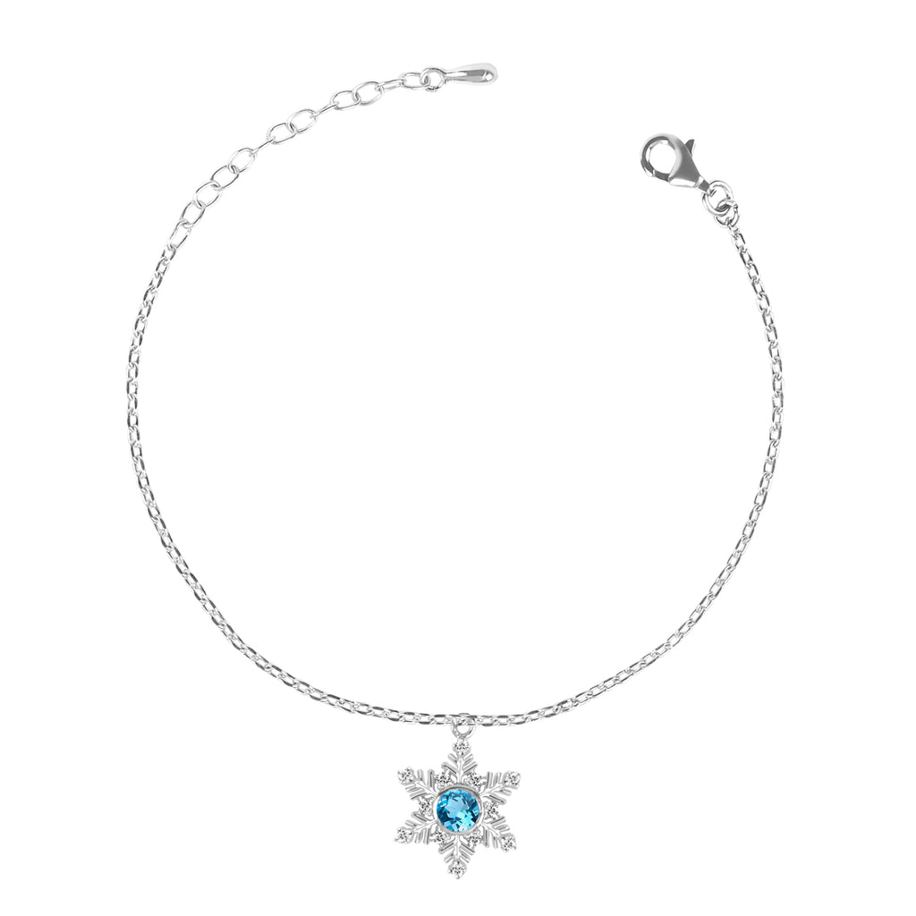 CLARA 925 Sterling Silver Snowflake Bracelet