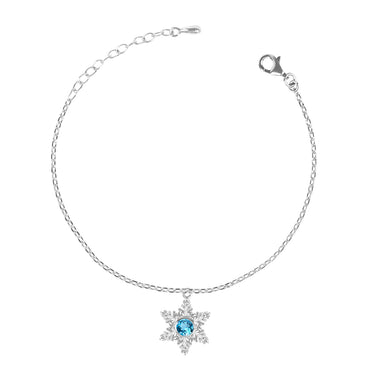 CLARA 925 Sterling Silver Snowflake Bracelet
