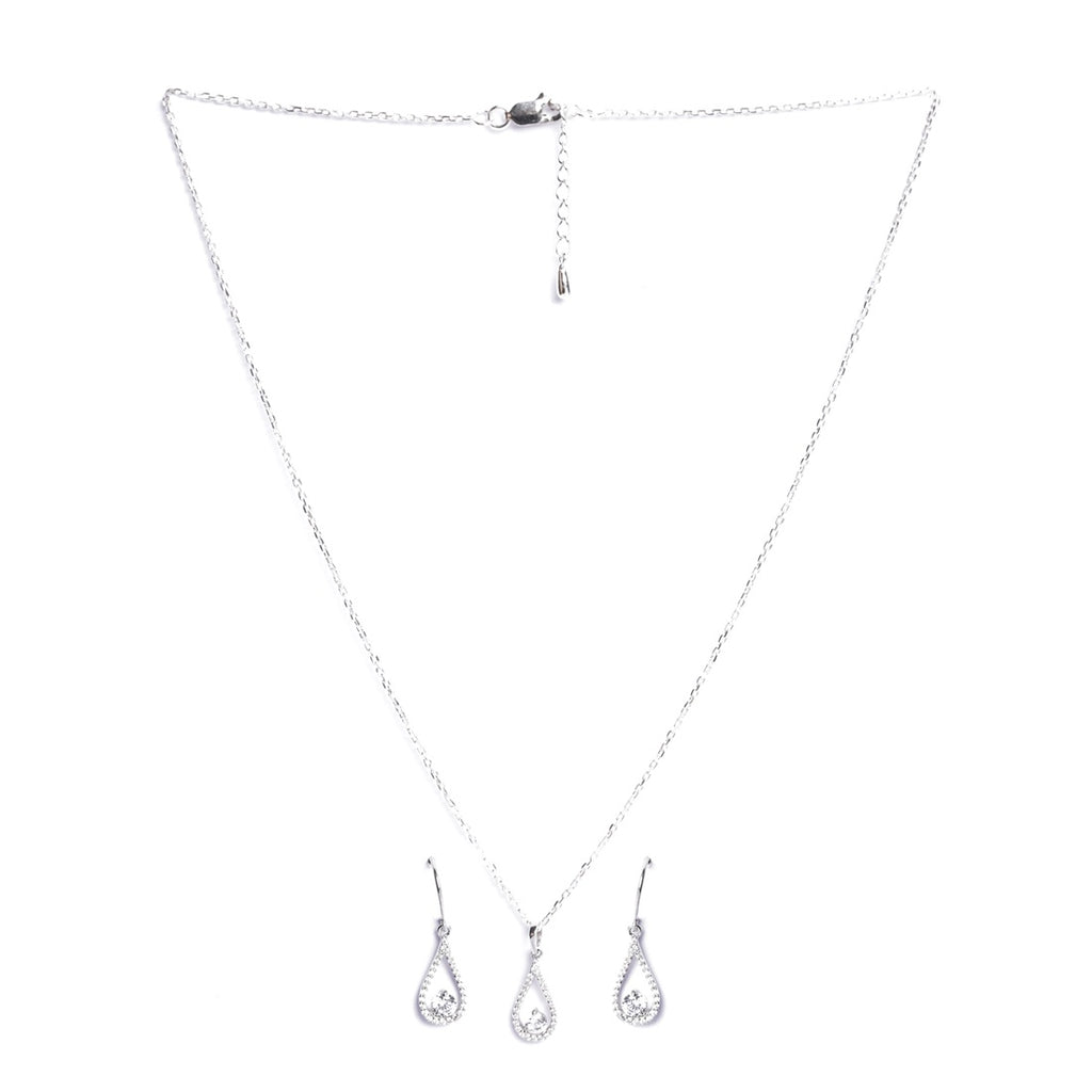 Silver Teardrop Jewellery Set