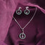 CLARA 925 Sterling Silver Verde Pendant Earring Chain Jewellery Set Rhodium Plated, Swiss Zirconia Gift for Women & Girls