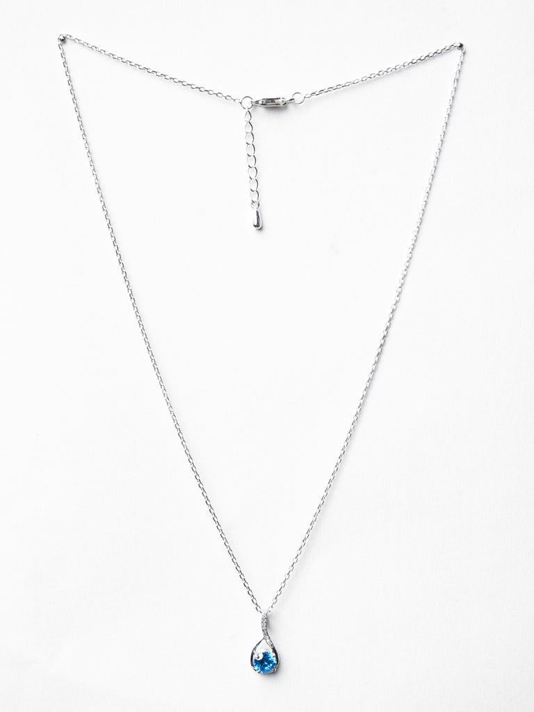 CLARA 925 Sterling Silver Isla Pendant Chain Necklace 