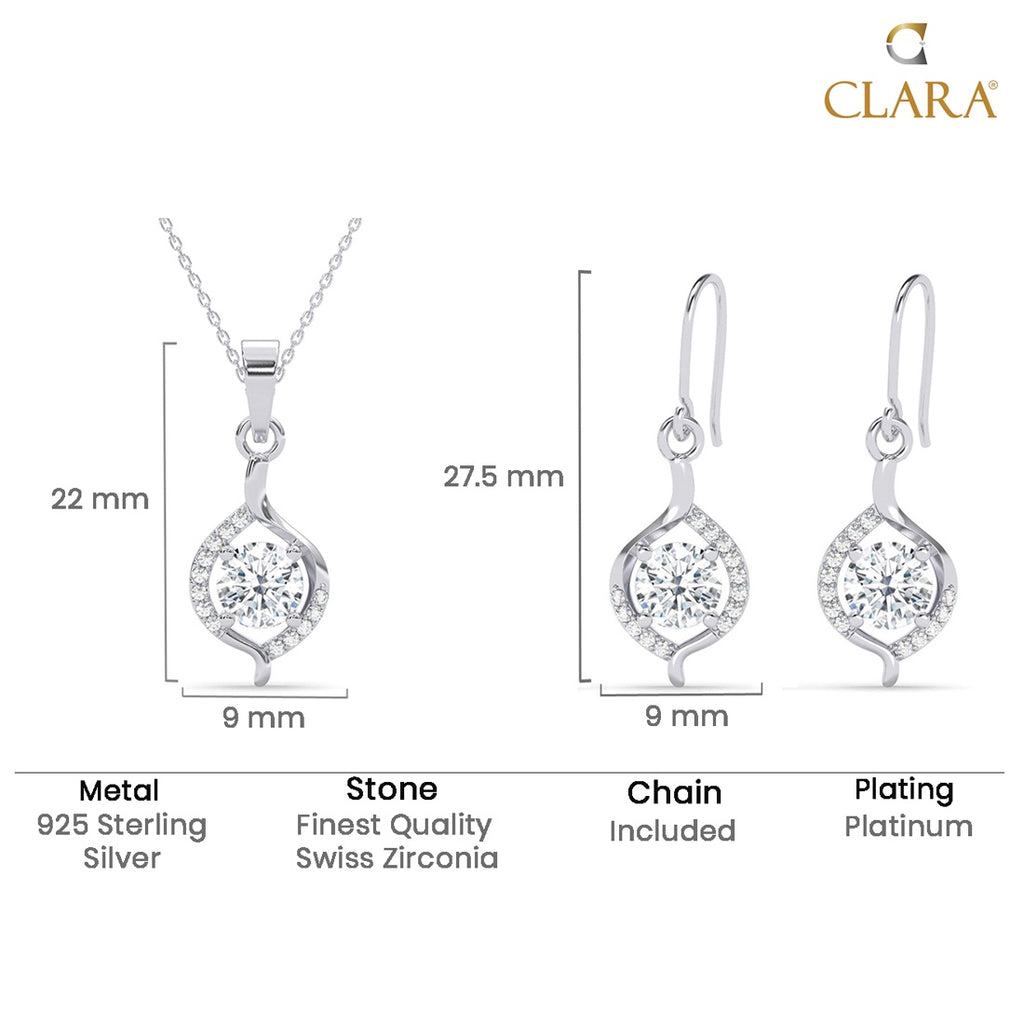 Silver Etta Solitaire Jewellery Set