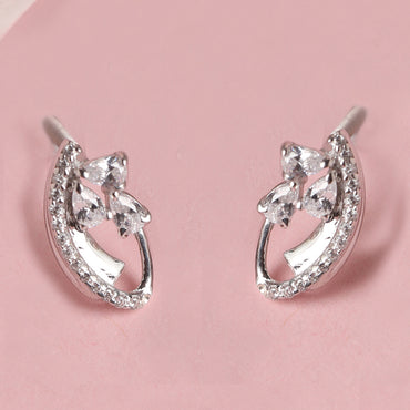 CLARA 925 Sterling Silver Orla Earrings with Screw Back 