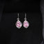 Silver Jino Pink Pear Solitaire Dangle Drop Earrings