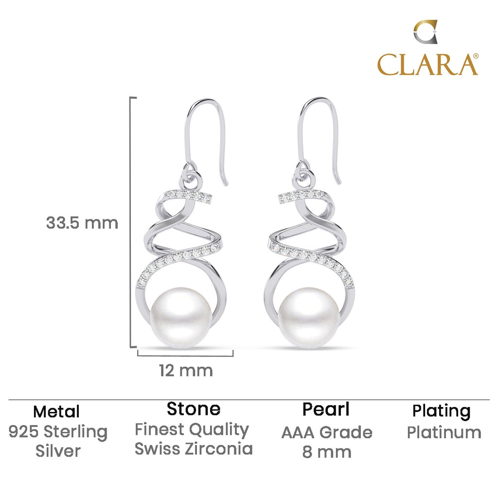 Silver Morsal Real Pearl Drop Earrings