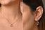 CLARA 925 Sterling Silver Pink Heart Pendant Earring Chain Jewellery Set 