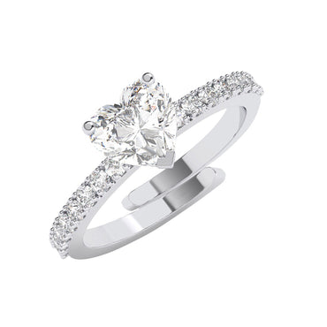 Silver Karine Heart Solitaire Promise Ring