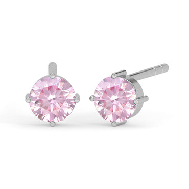 CLARA 925 Sterling Silver Pink Studs Earrings Gift for Kids Girls 