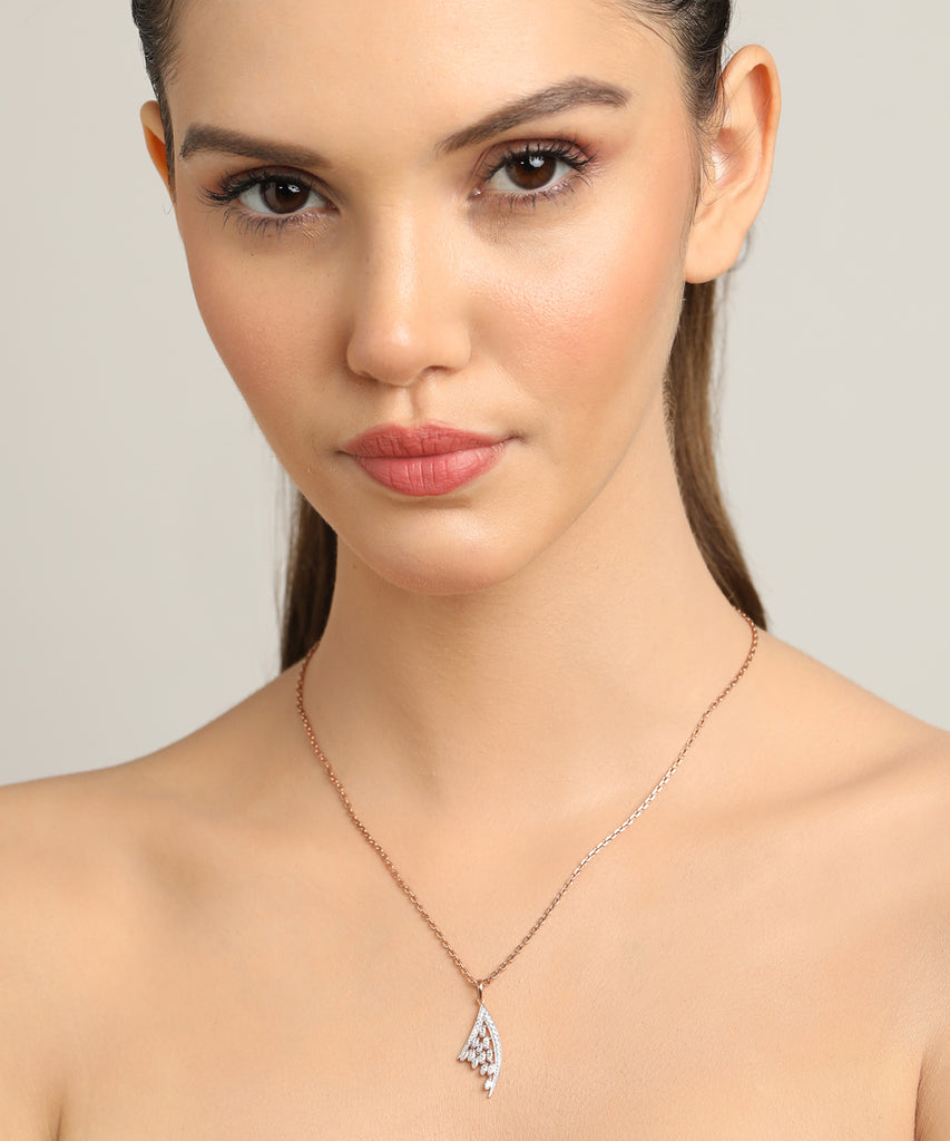 CLARA 925 Sterling Silver Lily Pendant Chain Necklace 