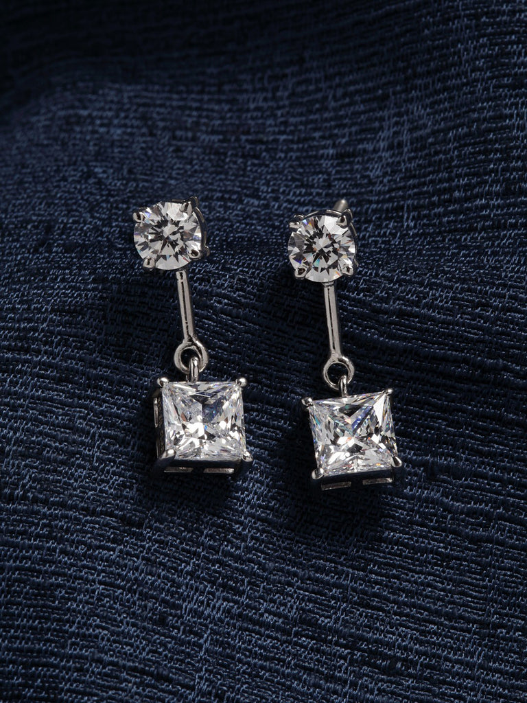 50 pointer Solitaire Diamond Earrings in Platinum SJ PTO E 154