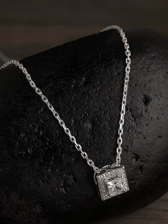 Silver Princess Pendant Chain Necklace