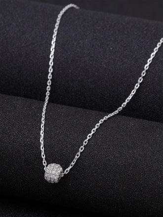 Silver Ball Pendant Chain Necklace