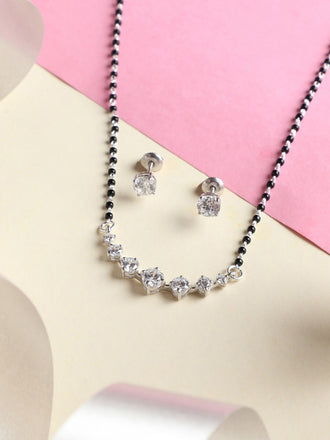 Silver 7 Stone Mangalsutra Jewellery Set