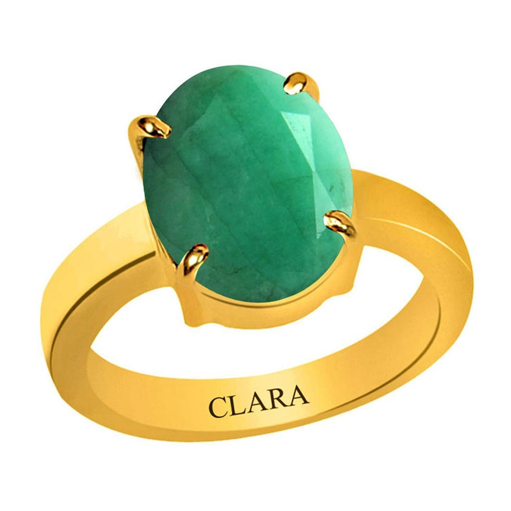 Certified Emerald Panna Prongs Panchdhatu Ring 4.8cts or 5.25ratti