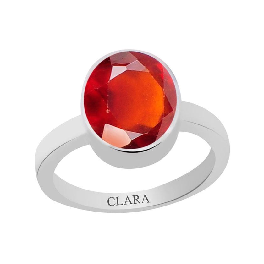 Certified Gomed Hessonite Elegant Silver Ring 6.5cts or 7.25ratti